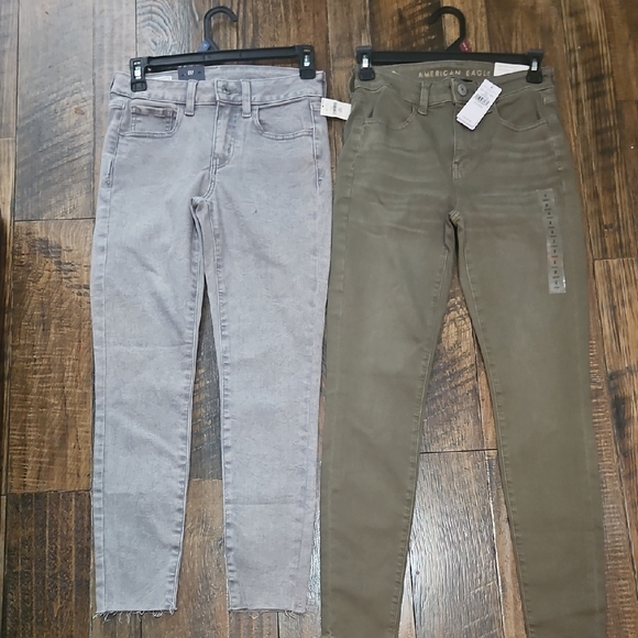American Eagle Outfitters Denim - BOGO 1. American Eagle Olive Green Jeans & 1. Gap Gray Jeans. Both New With Tags